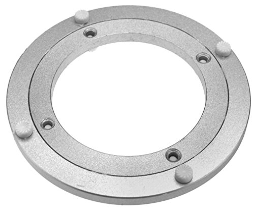 Micro Trader Aluminium Drehlager Ø140mm, Silber, 50-60 kg Belastbarkeit, Ideal für Kuchendekorationen, TV Monitorständer, Elektronik-Reparatur, Skulptur Basis, Catering, Lebensmittel-Display von Micro Trader