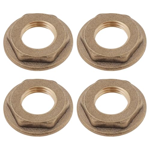 Micro Traders 4 Stück 1/4 Zoll BSP Messing Flansch Rückmutter 11,5 mm Innengewinde Sechskant Rückmutter für Waschbecken Waschbecken Waschbecken Abfluss von Micro Traders
