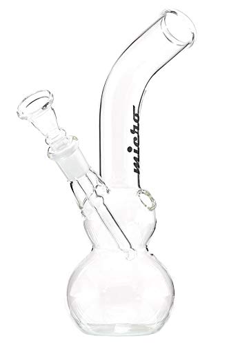 Micro Glas Bong Tabakpfeife mit Kugel, 22 cm hoch, 14,5 mm Schnitt und Chillum von MICRO