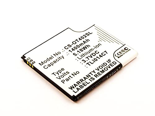 MicroBattery Battery for Mobile 5.2Wh Li-ion 3.7V 1.4Ah, MBXMISC0211 (5.2Wh Li-ion 3.7V 1.4Ah ALC One Touch Pixi First) von MicroBattery