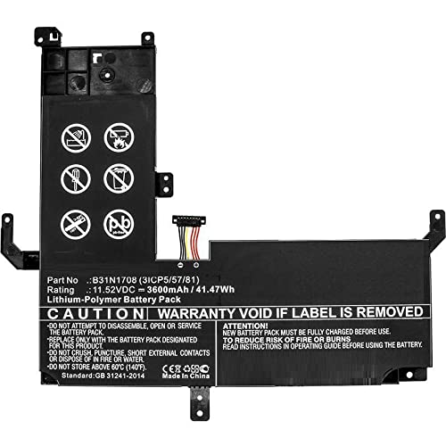 MicroBattery Laptop Battery for Asus 41.47Wh Li-Pol 11.52V 3600mAh, MBXAS-BA0098 (41.47Wh Li-Pol 11.52V 3600mAh Black, VivoBook Flip TP510, VivoBook Flip TP510UA) von MicroBattery