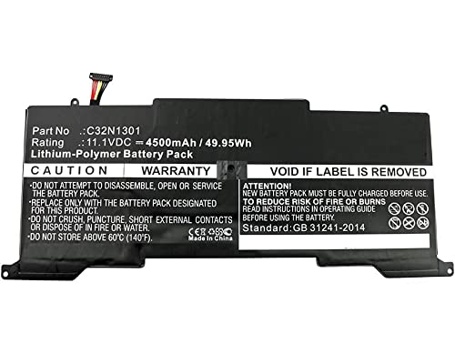 MicroBattery Laptop Battery for Asus 49.95Wh Li-Pol 11.1V 4500mAh, MBXAS-BA0145 (49.95Wh Li-Pol 11.1V 4500mAh Black, UX31LA-0132A4500U, UX31LA-0161A4200U, UX31LA-C4018H, UX31LA-C4026H, UX31L) von MicroBattery