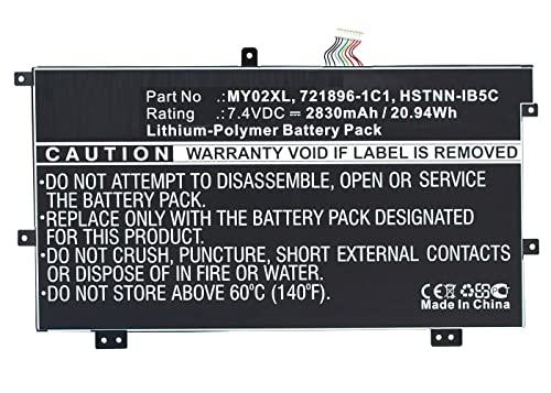 MicroBattery Laptop Battery for HP 20.94Wh Li-Pol 7.4V 2830mAh, MBXHP-BA0153 (20.94Wh Li-Pol 7.4V 2830mAh Black, Pavilion 11, Pavilion 11-H000sg, Slatebook x2, Slatebook x2 10-H010NR, T) von MicroBattery