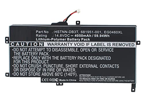 MicroBattery Laptop Battery for HP 59.94Wh Li-Pol 14.8V 4050mAh, MBXHP-BA0091 (59.94Wh Li-Pol 14.8V 4050mAh Black, Envy Sleekbook 6, Envy Sleekbook 6-1000, Envy Sleekbook 6z-1000) von MicroBattery