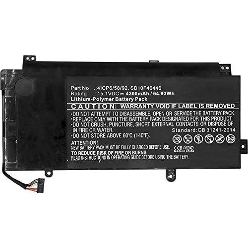 MicroBattery Laptop Battery for Lenovo 64.93Wh Li-Pol 15.1V 4300mAh, MBXLE-BA0164 (64.93Wh Li-Pol 15.1V 4300mAh Black, 20DQ001KUS, ThinkPad Yoga 15) von MicroBattery