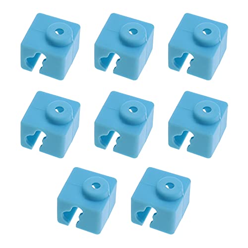 8 Stück 3D-Drucker Silikon Socken Hotend für E3D-V5/ Anycubic Kossel/Mega I3/ I3-X/I3-S/4Max PRO Heiz-Aluminiumblock blau von Micro Traders