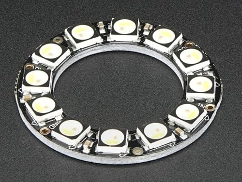 MicroMaker Adafruit Zubehör NeoPixel Ring - 12 x 5050 RGBW LEDs w/Integrated Drivers - Warm White - -3000K - SKU 2851 von MicroMaker