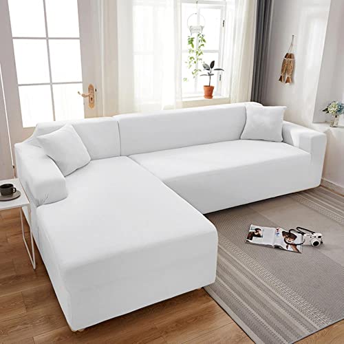 MicroMall Einfarbige Sofabezug für Wohnzimmer, elastische Eckcouch Chaiselongue Schonbezüge Stuhlschutz von MicroMall