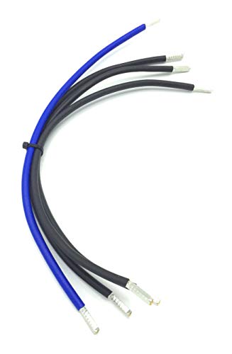 Elektroverteilung Verdrahtungssatz Zähleranschluss Kabel Leitung - 36cm Länge - 4 Stück - 3x Schwarz / 1 x Blau mit Aderendhülsen (Set Zählerzugangsleitung) von MPS-Contact