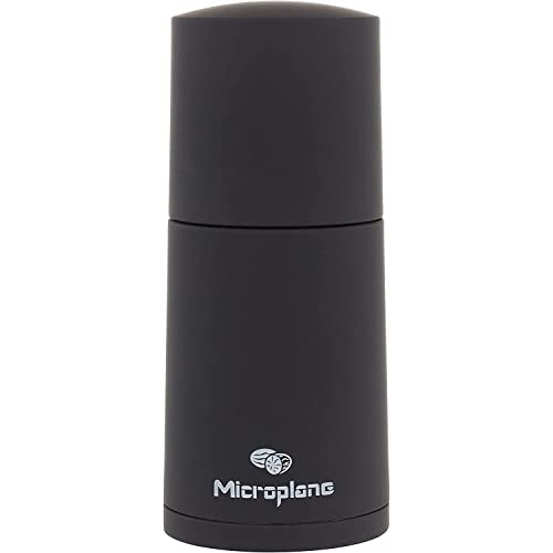 Microplane Gewürzmühle Schwarz für Muskatnuss, Zimt, Tonkabohnen, Langpfeffer und andere getrocknete Gewürze von Microplane