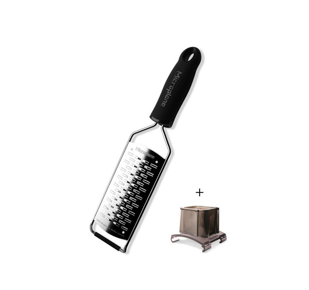 Microplane Küchenreibe Gourmet Küchenreiben-Set: mittelgroße Schneide + Fingerschutz von Microplane