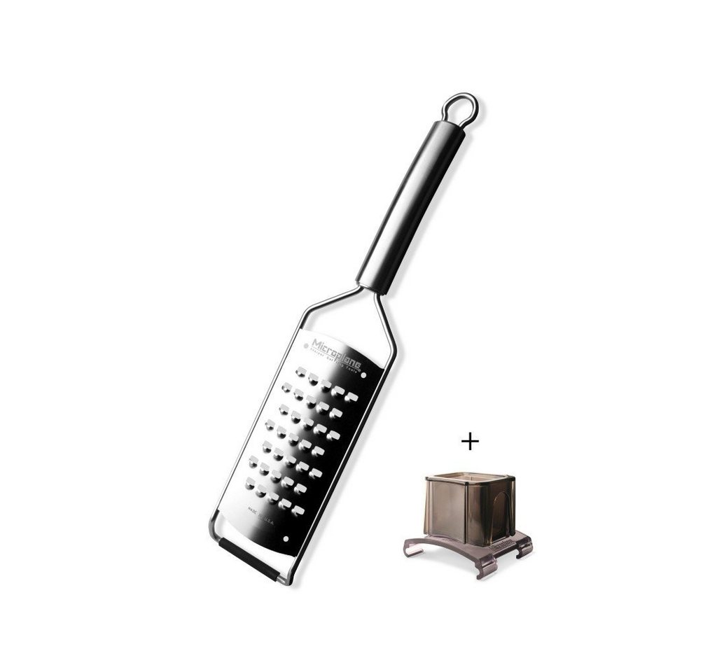 Microplane Küchenreibe Professional Reiben Set: extra grobe Reibe + Fingerschutz von Microplane