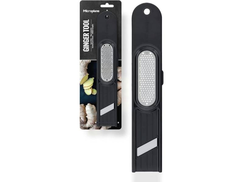 Microplane Küchenreibe Ingwer Reibe 3 in 1 schwarz, Edelstahl, Ingwer Reibe 3-in-1 NEU von Microplane