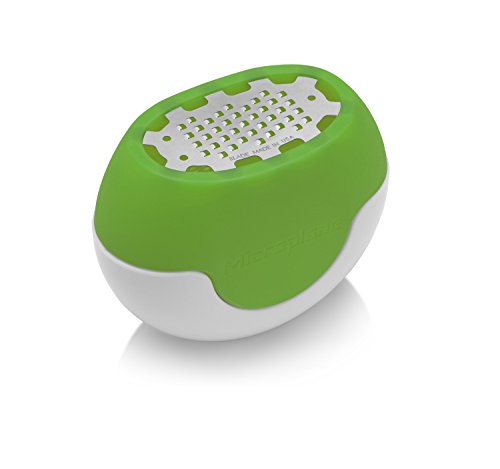 Microplane Zester Reibe Fein Flexi Zesti Grün Edelstahl Silikon für Zitrone, Orange und andere Zitrusfrüchte von Microplane