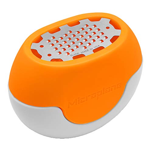 Microplane Zester Reibe Fein Flexi Zesti Orange Edelstahl Silikon für Zitrone, Orange und andere Zitrusfrüchte von Microplane