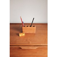 Schreibtisch-Organizer Oder Kerzenhalter Aus Eichenholz von MicroscopeTelescope