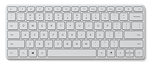 Microsoft Designer Compact Keyboard (deutsches QWERTZ Tastaturlayout, Monza Grau, kabellos) von Microsoft