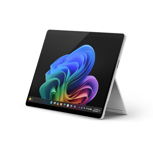 Microsoft Surface Pro (Netzteil separat erhältlich) | 5G | Copilot+ PC | 13” OLED Touchscreen | Snapdragon® X Elite (12 Kerne) | 16GB RAM | 512GB SSD | neuestes Modell, 11. Edition | Platin von Microsoft