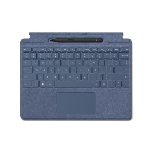 Microsoft Surface Pro 8 / 9 / X Signature Keyboard Saphirblau im Bundle mit Slim Pen 2 Schwarz von Microsoft