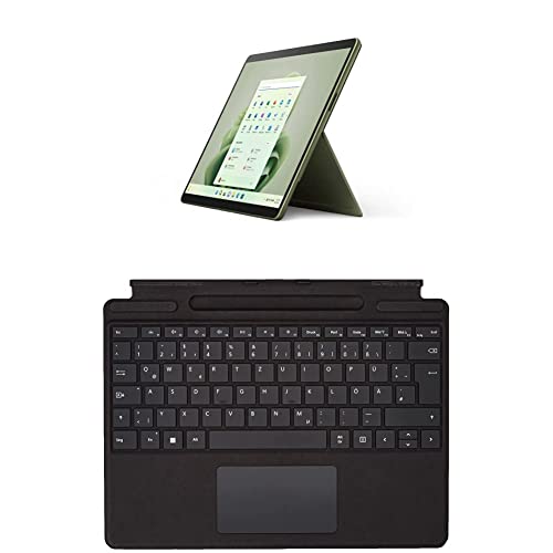 Microsoft Surface Pro 9, 13 Zoll 2-in-1 Tablet (Intel Core i5, 8GB RAM, 256GB SSD, Win 11 Home) Waldgrün + Pro 8/9 / X Signature Keyboard Schwarz von Microsoft