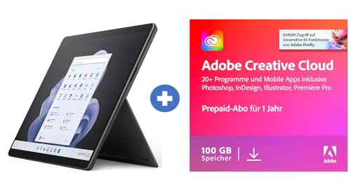 Microsoft Surface Pro 9, Tablet 2 in 1 da 13 pollici + Adobe Creative Cloud All Apps von Microsoft