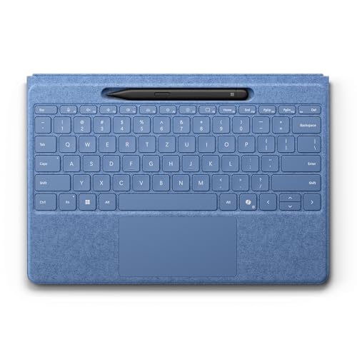 Microsoft Surface Pro Flex Keyboard (QWERTZ) mit Slim Pen | 2-in-1 Alcantara® Keyboard für Surface Pro Copilot+ PC mit Windows 11 | Saphirblau von Microsoft