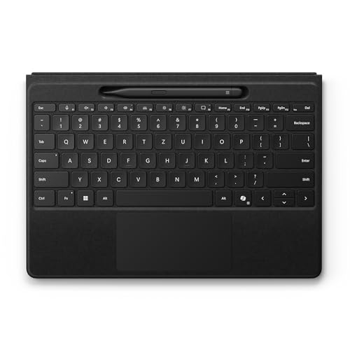 Microsoft Surface Pro Flex Keyboard (QWERTZ) mit Slim Pen | 2-in-1 Alcantara® Keyboard für Surface Pro Copilot+ PC mit Windows 11 | Schwarz von Microsoft