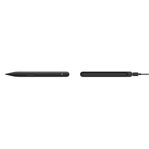 Microsoft Surface Slim Pen 2 Schwarz + Surface Slim Pen 2 Ladeschale inkl. Kabel von Microsoft