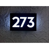 Beleuchtete Led Custom Bold Türnummer Schild - 18 X 10 cm von Microway