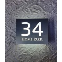 Beleuchtete Led Custom Silber Glänzendes Türschild Mit Straßennamen - 15, 5 X 15, 5" von Microway