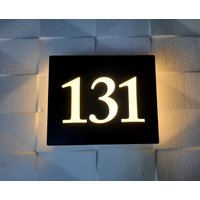 Kann Individuell Angepasst Werden Light Box Türnummer, Beleuchtete Leuchtkastennummer, Led Nummer, Adressnummer, Türschild, Hausnummer von Microway
