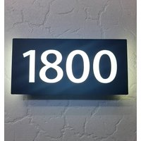 Kann Individuell Angepasst Werden Light Box Türnummer, Beleuchtete Leuchtkastennummer, Led Nummer, Adressnummer, Türschild, Hausnummer von Microway