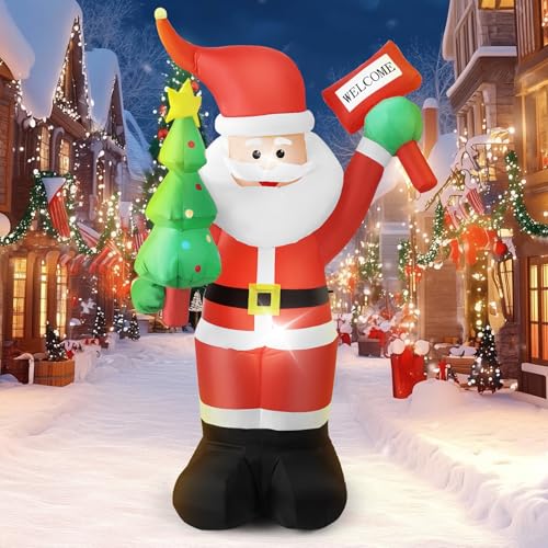 Micvtve Aufblasbarer Weihnachtsmann, für Innen- und Außenbereich, große Outdoor-Weihnachtsdekoration, integrierte LED-Lichter, aufblasbare Dekorationen für Weihnachten, Garten, Rasen, Urlaub, Party Micvtve Aufblasbarer Weihnachtsmann, für Innen- und Außenbereich, große Outdoor-Weihnachtsdekoration, integrierte LED-Lichter, aufblasbare Dekorationen für Weihnachten, Garten, Rasen, Urlaub, Party von Micvtve