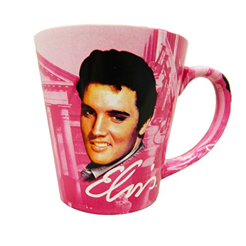 Elvis Presley The King Graceland Pink w/Guitars Ceramic Latte Coffee Mug by Midsouth Products von Mid - South Products