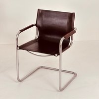 1 Of 4 Matteo Grassi Visitor Chair in Brown Leather 1970S von MidAgeVintageDE2