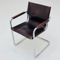 1 Of 4 Matteo Grassi Visitor Chair in Brown Leather 1970S von MidAgeVintageDE2