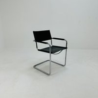 1 Of 8 Original Model Mg5 Centro Studi Desk Black Leather Chair By Mart Stam & Marcel Breuer For Matteo Grassi, 1970S von MidAgeVintageDE2