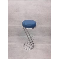 1 Von 2 Mid-Century Modern Leather & Chrome Bar Stool 1980S Italy von MidAgeVintageDE2