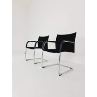 2 X Vitra Ac3 Antonio Citterio Stuhl Mit Chrom Und Schwarzem Textil von MidAgeVintageDE2