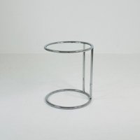 Bauhaus Round Chrome & Glass Side Table Eileen Gray Style , 1980S von MidAgeVintageDE2
