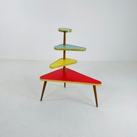 Big German Plant Stand, Colorful Vintage Mid-Century Minimalist Indoor Stand Side Table Retro Flower Table Big German Plant Stand, Colorful Vintage Mid-Century Minimalist Indoor Stand Side Table Retro Flower Table von MidAgeVintageDE2
