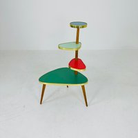 Big German Plant Stand, Colorful Vintage Mid-Century Minimalist Indoor Stand Side Table Retro Flower Table Big German Plant Stand, Colorful Vintage Mid-Century Minimalist Indoor Stand Side Table Retro Flower Table von MidAgeVintageDE2