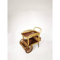 Mid-Century Barwagen Aus Bambus & Rattan, Italien 1950Er Jahre von MidAgeVintageDE2