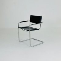 Mid Century Iconic Mart Stam S34 Armchair/Bauhaus Chrome Tube Steel & Leather 80S Vintage Cantilever Chair S43 von MidAgeVintageDE2