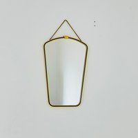 Mid Century Original Beautiful Brass Wall Mirror. 1960S von MidAgeVintageDE2