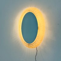 Mid Century Oval Mirror With Lighting & Plexiglass Edge 1960S Mid Century Oval Mirror With Lighting & Plexiglass Edge 1960S von MidAgeVintageDE2