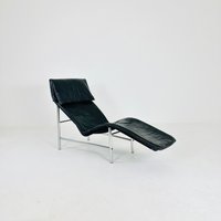 Mid Century Scandinavian Skye Lounge Chair By Tord Bjorklund For Ikea in Black Leather 1970S von MidAgeVintageDE2