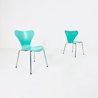 Set Of 2 Model 3107 Butterfly Chais By Arne Jacobsen For Fritz Hansen, Denmark von MidAgeVintageDE2