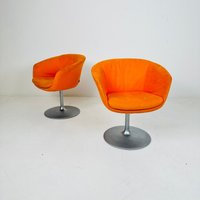 Set Of 2 Space Age Walter Knoll Swivel Barrel Chairs 1970S von MidAgeVintageDE2
