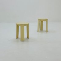 Set Of 2 Spaceage Trio Side Tables/ Stools By Olaf Von Bohr For Gedy, 1970S Italy von MidAgeVintageDE2